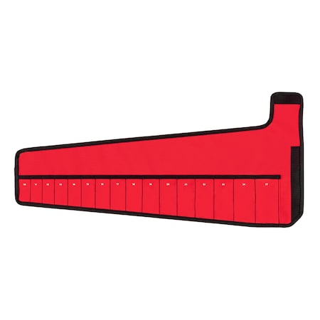 Tekton 16-Tool Angle Head Wrench Pouch (Red, 10 - 27 mm) OTP21205